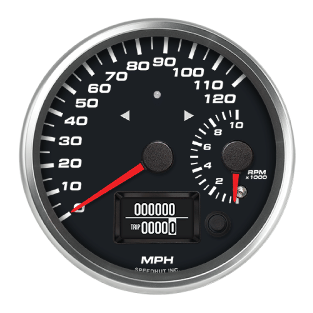 Picture of 4" Dual GPS Speedometer + Tachometer + TS/HB | 120 MPH / 10K RPM