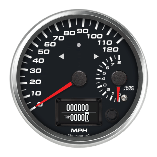 Picture of 4" Dual GPS Speedometer + Tachometer + TS/HB | 120 MPH / 8K RPM