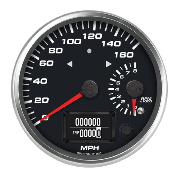 Picture of 4" Dual GPS Speedometer + Tachometer + TS/HB | 160 MPH / 8K RPM