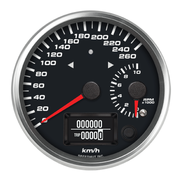 Picture of 4" Dual GPS Speedometer + Tachometer + TS/HB | 260 km/h / 10K RPM
