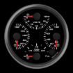 Picture of 4" Quad Gauge | 4-in-1 Oil Temp + Oil Pressure + Volt + Fuel Level (Celsius)