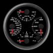 Picture of 4" Quad Gauge | Water Temp + Oil Temp + Volt + Fuel Level
