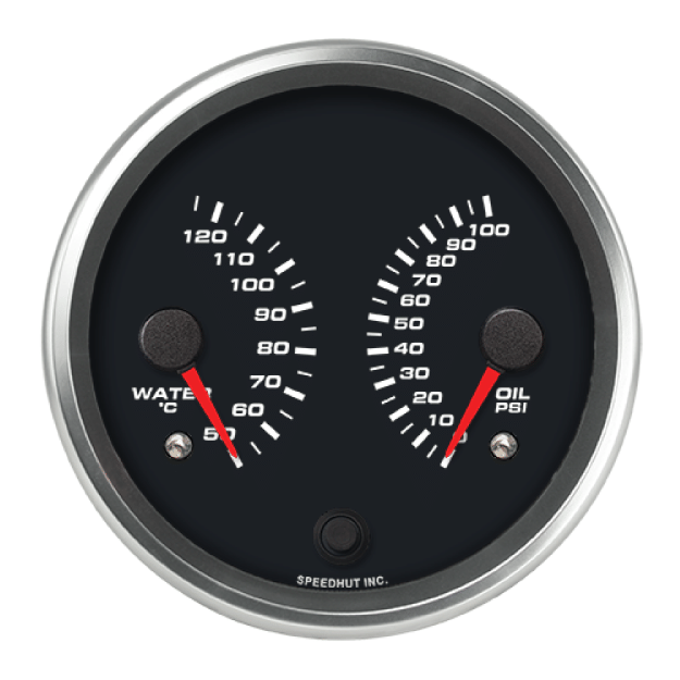 Picture of 4-1/2" Dual Gauge | Water Temp + Oil Pressure (Celsius)
