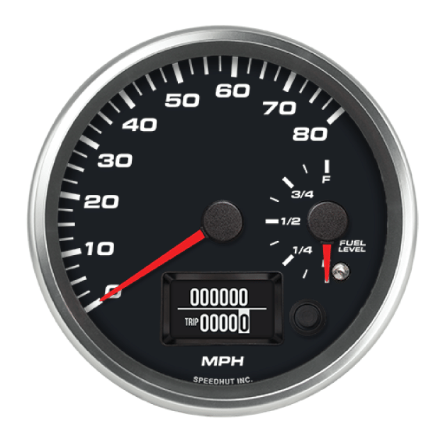 Picture of 4-1/2" Dual GPS Speedometer + Fuel Level | 80 MPH / E–F