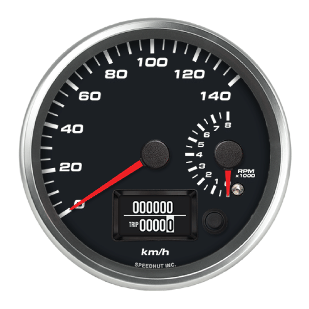 Picture of 4-1/2" Dual GPS Speedometer + Tachometer | 140 km/h / 8K RPM