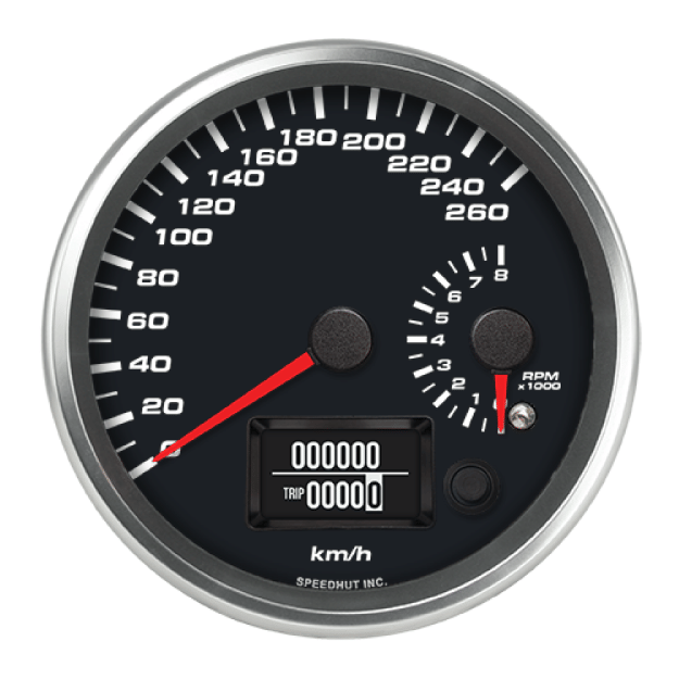 Picture of 4-1/2" Dual GPS Speedometer + Tachometer | 260 km/h / 8K RPM