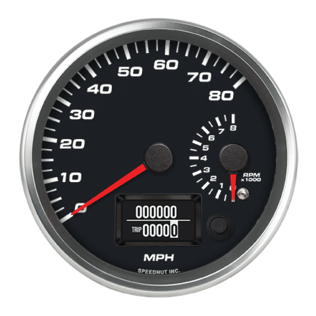 Picture of 4-1/2" Dual GPS Speedometer + Tachometer | 80 MPH / 8K RPM