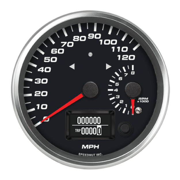 Picture of 4-1/2" Dual GPS Speedometer + Tachometer + TS/HB | 120 MPH / 8K RPM