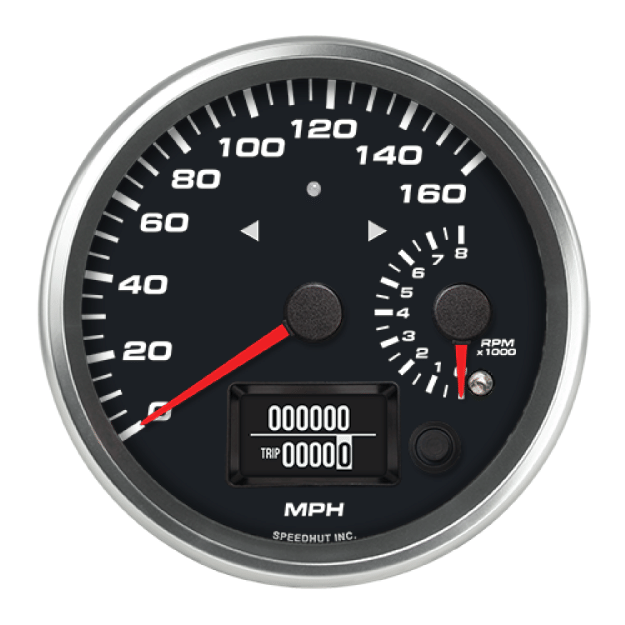 Picture of 4-1/2" Dual GPS Speedometer + Tachometer + TS/HB | 160 MPH / 8K RPM