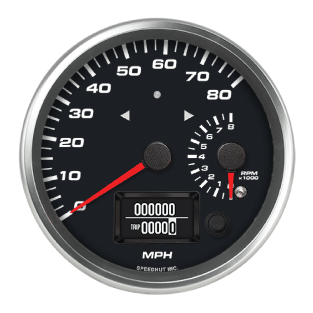 Picture of 4-1/2" Dual GPS Speedometer + Tachometer + TS/HB | 80 MPH / 8K RPM