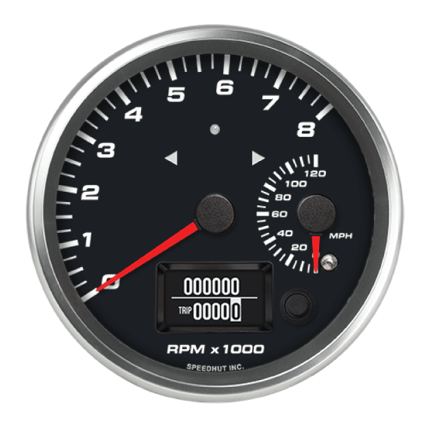 Picture of 4-1/2" Dual GPS Tachometer + Speedometer + TS/HB | 8K RPM / 120 MPH