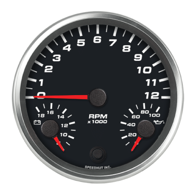 Picture of 4-1/2" Triple Gauge | 12K Tachometer + Volt + Oil Pressure