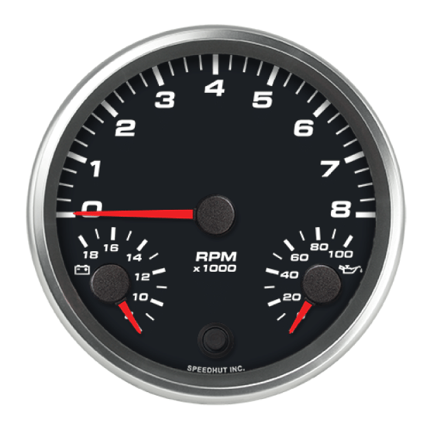 Picture of 4-1/2" Triple Gauge | 8K Tachometer + Volt + Oil Pressure