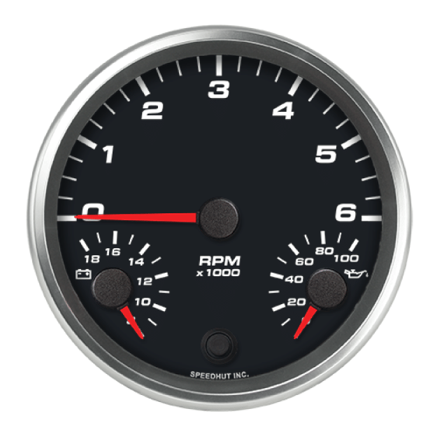 Picture of 4-1/2" Triple Gauge | 6K Tachometer + Volt + Oil Pressure