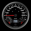 Picture of 4-1/2" Triple Gauge + TS/HB | Speedometer + Fuel Level + Water Temp | 200 km/h