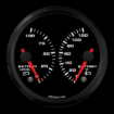 Picture of 3-3/8" EV CAN-Bus Dual Gauge | Battery Level 0-100% + Battery Temp 0-120F with Warnings | Orion / Thunderstruck / Zero EV