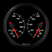 Picture of 3-3/8" EV CAN-Bus Dual Gauge | Battery Temp 0-50C + Motor Temp 0-80C with Warnings | Orion / Thunderstruck / Zero EV