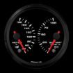 Picture of 3-3/8" EV CAN-Bus Dual Gauge | Motor Temp 40-180F + Battery Level 0-100% with Warnings | Orion / Thunderstruck / Zero EV