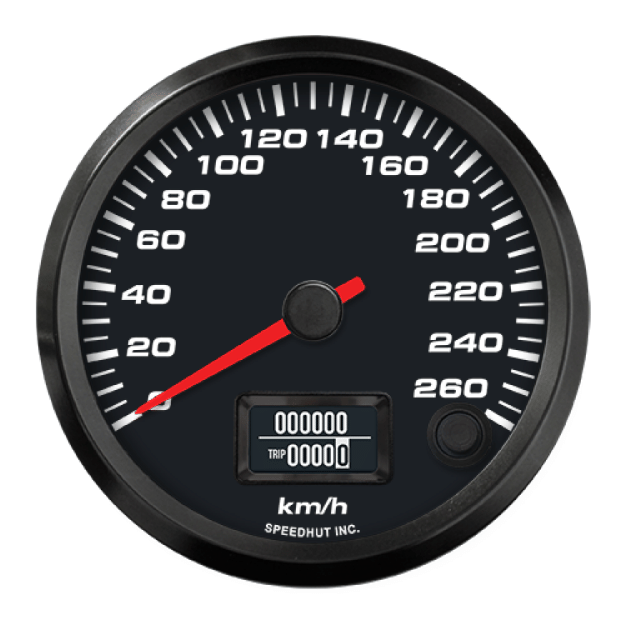Picture of 3-3/8" EV CAN-Bus Speedometer | 260 km/h | Orion / Thunderstruck / Zero EV