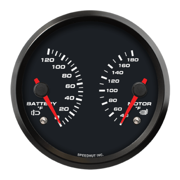 Picture of 4" EV CAN-Bus Dual Gauge | Battery Temp 0-120F + Motor Temp 40-180F with Warnings | Orion / Thunderstruck / Zero EV