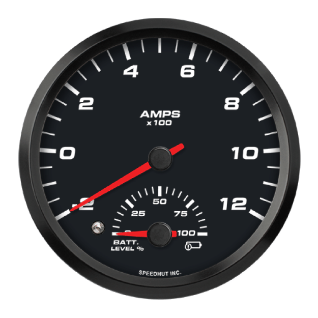 Picture of 4-1/2" EV CAN-Bus Dual Gauge | Amp -200 to 1200A + Battery Level 0-100% with Warning | Orion / Thunderstruck / Zero EV