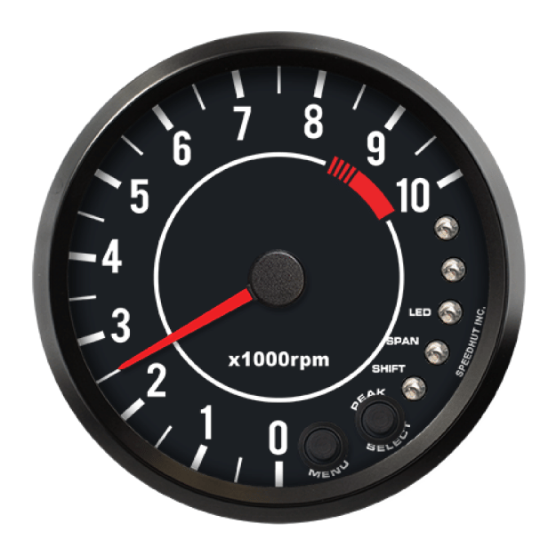 Picture of 4" Shift Light Tachometer | 10K RPM + Inner Ring | Datsun 510 Design