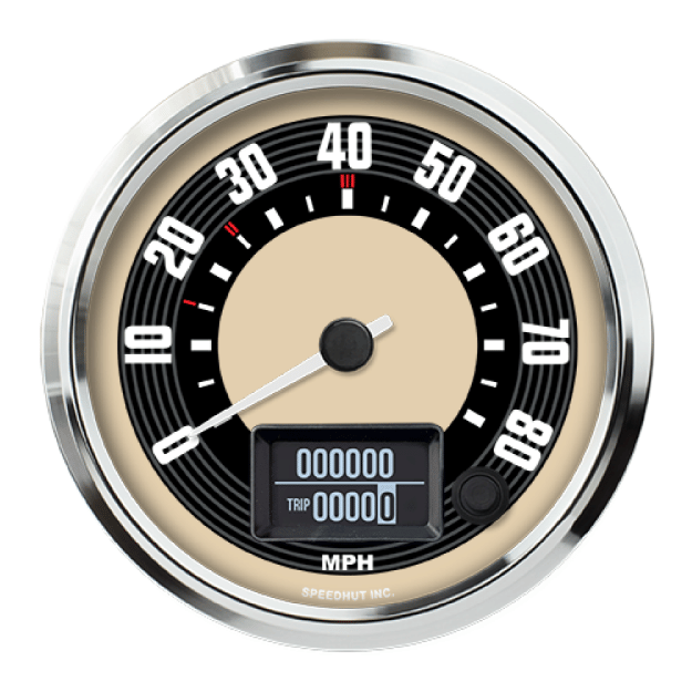 Picture of 4-1/2" GPS Speedometer | 80 MPH | VW Design, Beige