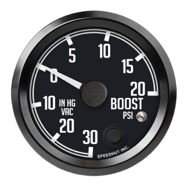Picture of 2-5/8" Boost/Vacuum Gauge | -30 inHg to 20 PSI with Warning | Datsun Z