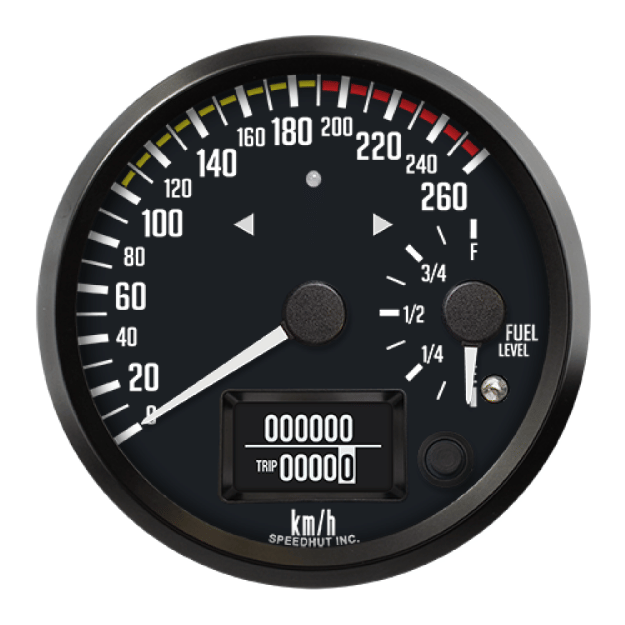 Picture of 4" Dual GPS Speedometer + Fuel Level + TS/HB | 260 km/h / E-F | Datsun Z