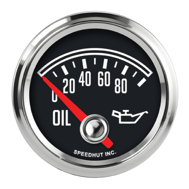 Picture of 2-1/16" Oil Pressure Gauge | 0-100 PSI 90 Degree Sweep | Jeep CJ Design