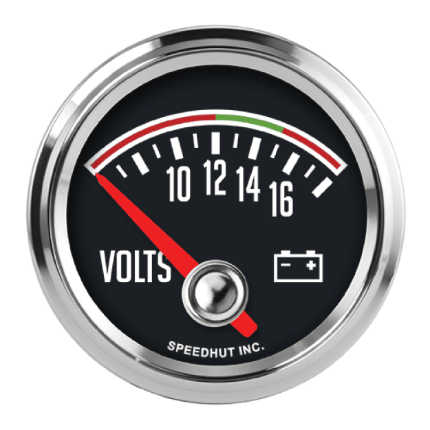 Picture of 2-1/16" Volt Gauge | 6-18V 90 Degree Sweep | Jeep CJ Classic Design