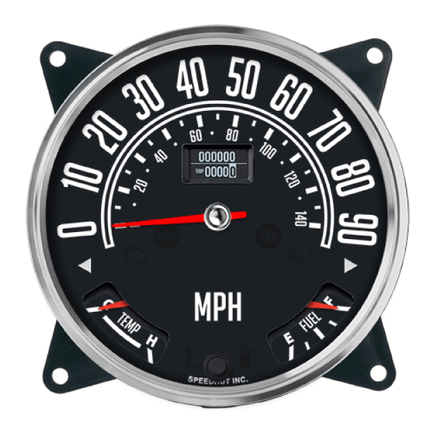 Picture of 5-1/2" Jeep CJ Gauge Set | 90 MPH + 140 km/h GPS Speedometer