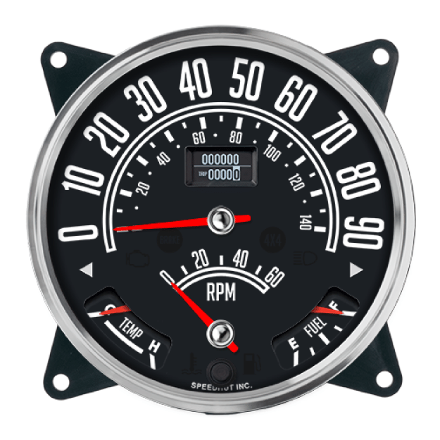 Picture of 5-1/2" Jeep CJ Gauge Set | 90 MPH + 140 km/h GPS Speedometer + 6K RPM Tachometer