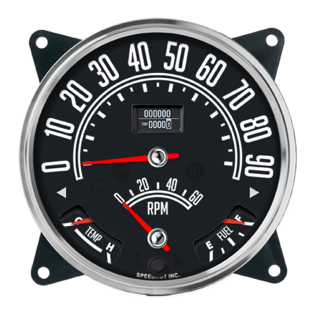 Picture of 5-1/2" Jeep CJ Gauge Set | 90 MPH GPS Speedometer + 6K RPM Tachometer