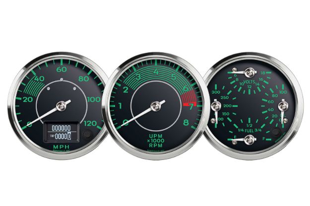 Picture of Porsche 356 Gauge Set | 4" GPS Speedometer & Tachometer & Quad