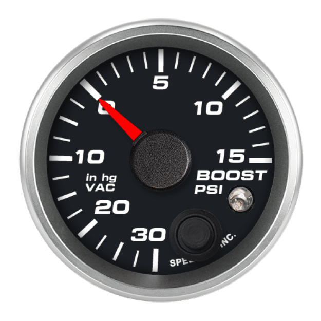 Picture of 2-1/16" Boost/Vac Gauge | 30 inHg to 15 PSI | Warning Light