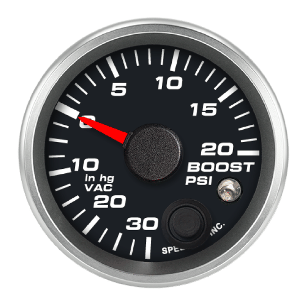 Picture of 2-1/16" Boost/Vac Gauge | 30 inHg to 20 PSI | Warning Light