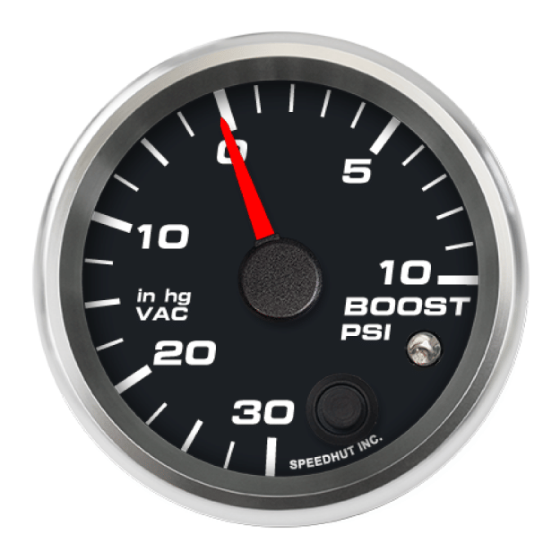 Picture of 2-5/8" Boost/Vac Gauge | 30 inHg to 10 PSI | Warning Light