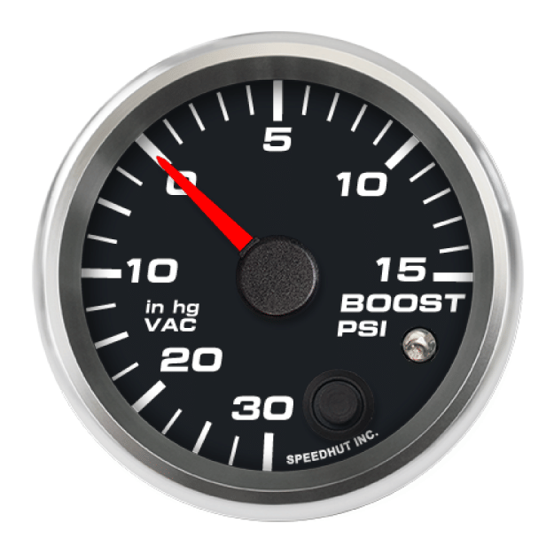 Picture of 2-5/8" Boost/Vac Gauge | 30 inHg to 15 PSI | Warning Light