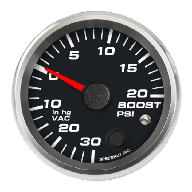 Picture of 2-5/8" Boost/Vac Gauge | 30 inHg to 20 PSI | Warning Light