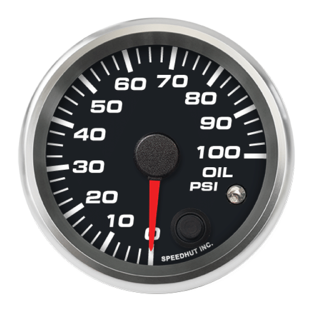 Picture of 2-5/8" Oil Pressure Gauge | 100 PSI | Warning Light