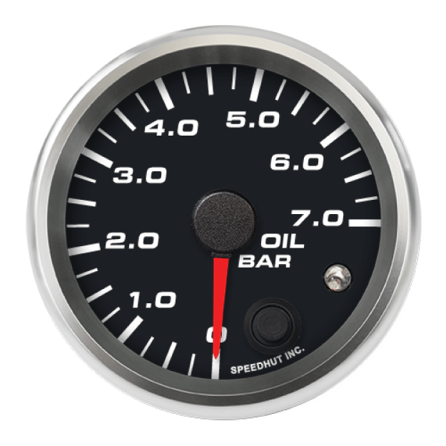 Picture of 2-5/8" Oil Pressure Gauge | 0-7.0 Bar | Warning Light