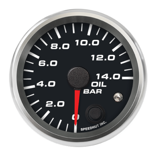 Picture of 2-5/8" Oil Pressure Gauge | 0-14.0 Bar | Warning Light
