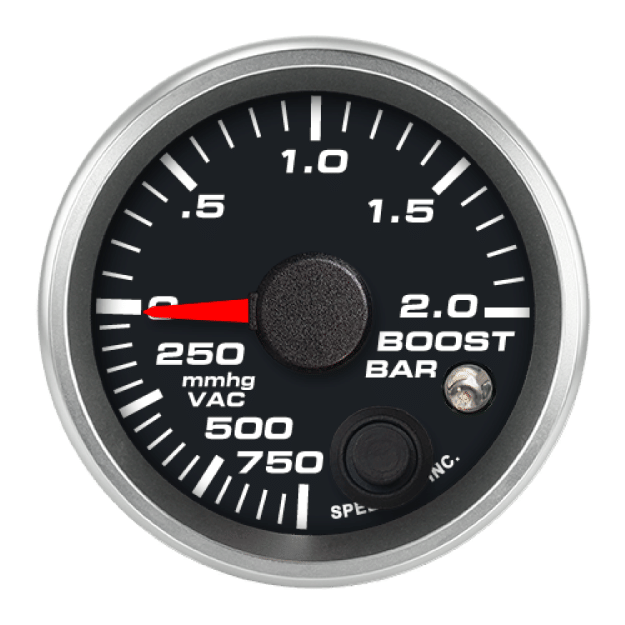 Picture of 2-1/16" Boost/Vac Gauge | 750 mmHg to 2.0 Bar | Warning Light