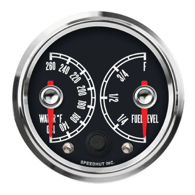 Picture of 2-5/8" Dual Gauge | Water Temp + Fuel Level | Chevy Tri-Five Design