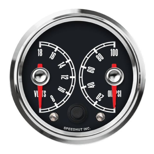 Picture of 2-5/8" Dual Gauge | Volts + Oil PSI | Chevy Tri-Five Design