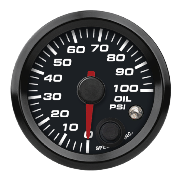 Picture of 2-1/16" CAN-Bus Oil Pressure Gauge | 0-100 PSI with Warning | Holley EFI