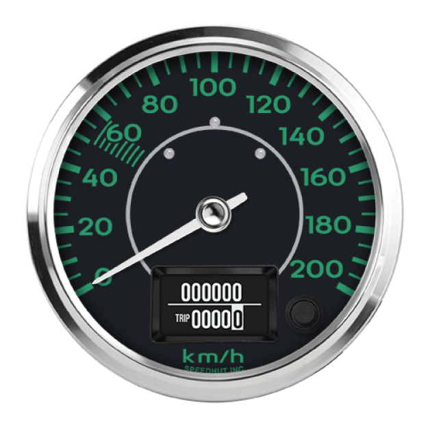Picture of 4" GPS Speedometer + TS/HB | 200 km/h | Metric | Porsche 356 Design