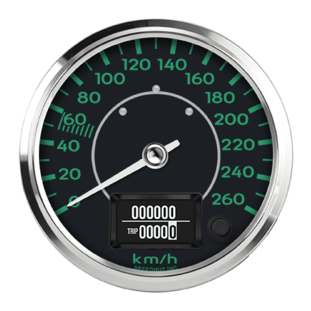Picture of 4" Programmable Speedometer + TS/HB | 260 km/h | Porsche 356 Design