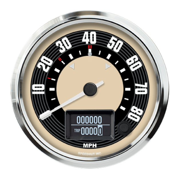 Picture of 4-1/2" GPS Speedometer + TS/HB | 80 MPH | VW Design, Beige